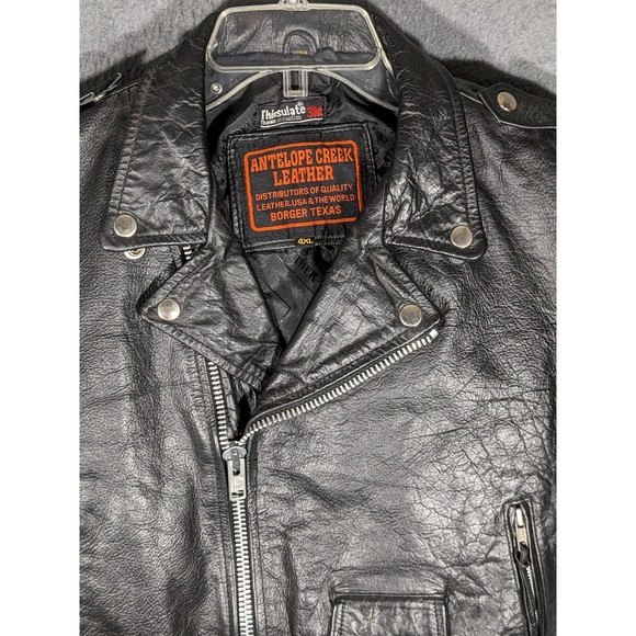 Antler Creek Leather Boys Motorcycle Jacket size 4XL - Picture 4 of 12